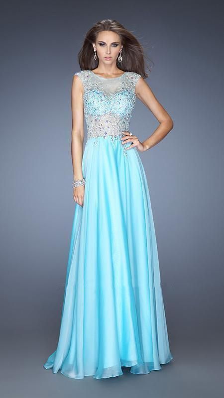 formal dresses_La Femme Gigi - 20074 Lavishly Embellished Illusion Bateau A-Line Gown