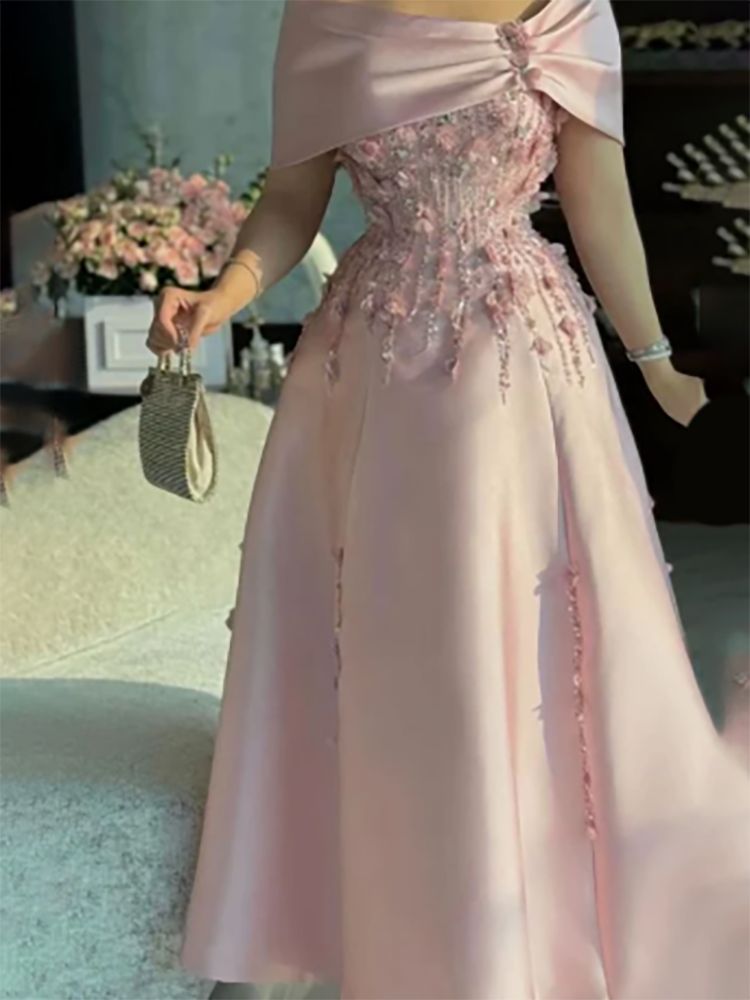 fancy dresses_Elegant Off Shoulder Pleat Applqiuins Beading A-Line Formal Evening Dresses Birthday Party Prom