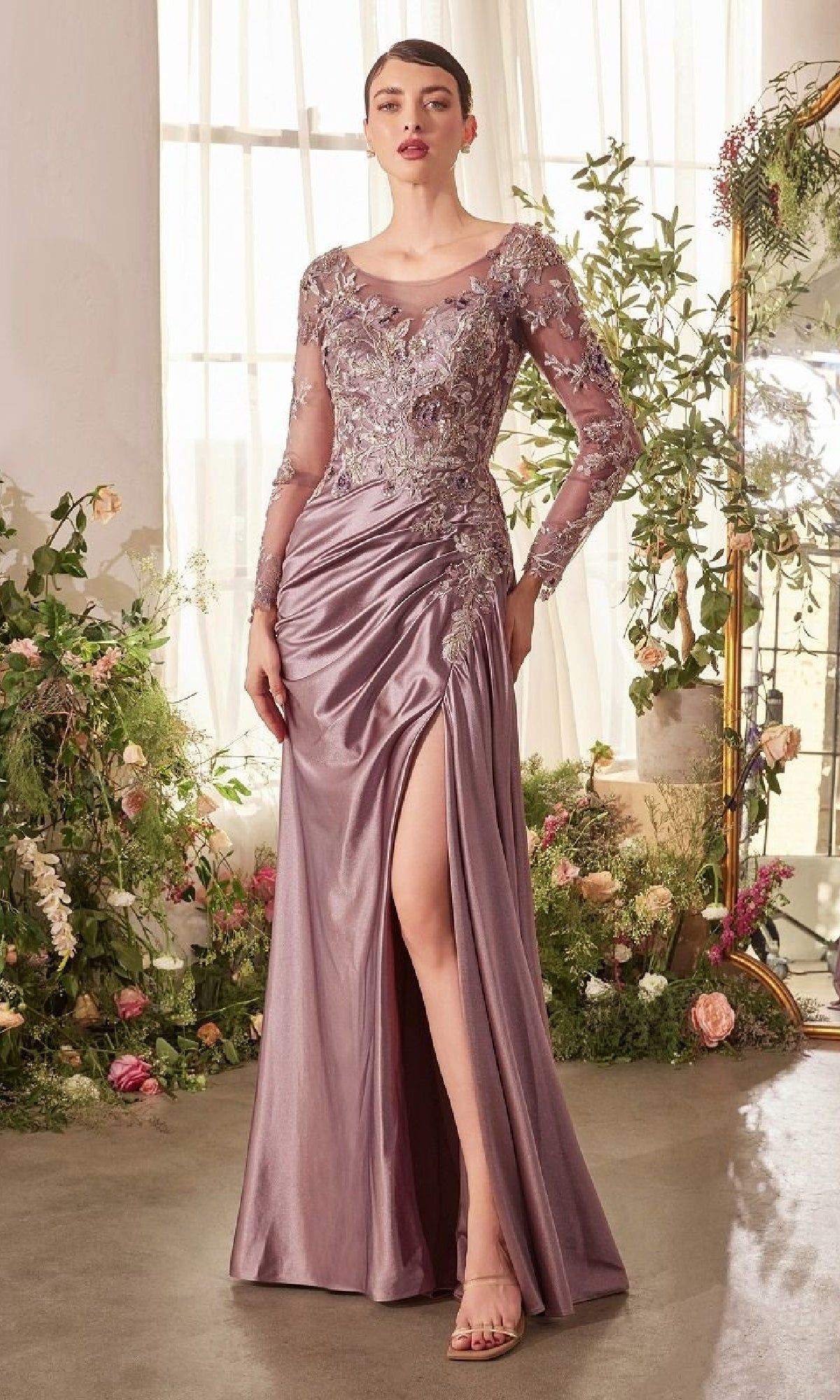 elegant dresses_Long Formal Dress: Andrea and Leo A1403 - Dusty Lavender / 16