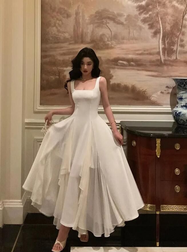 elegant dresses_New Style Elegant Square Neck Fashion Evening Dresses