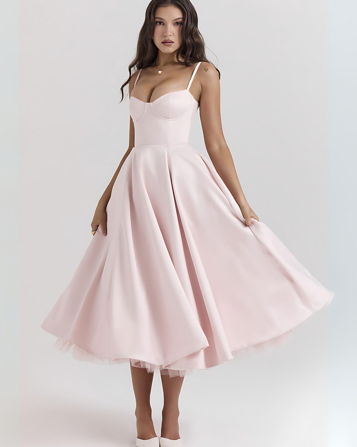 fancy dresses_Giulia Mesh Dress - Pink / 2XL