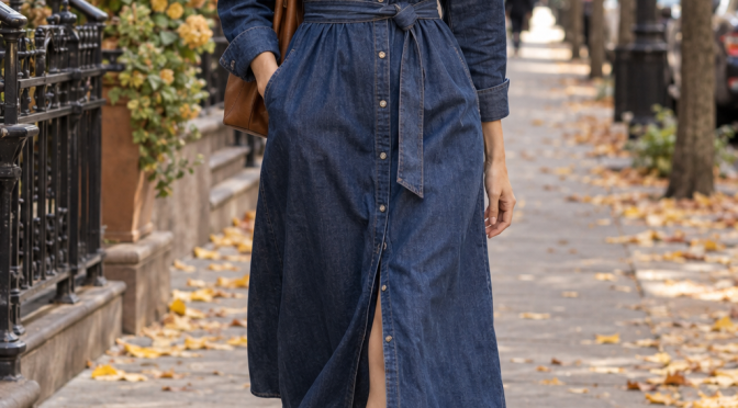 How to Layer a Denim Dress for Autumn Without Looking Bulky
